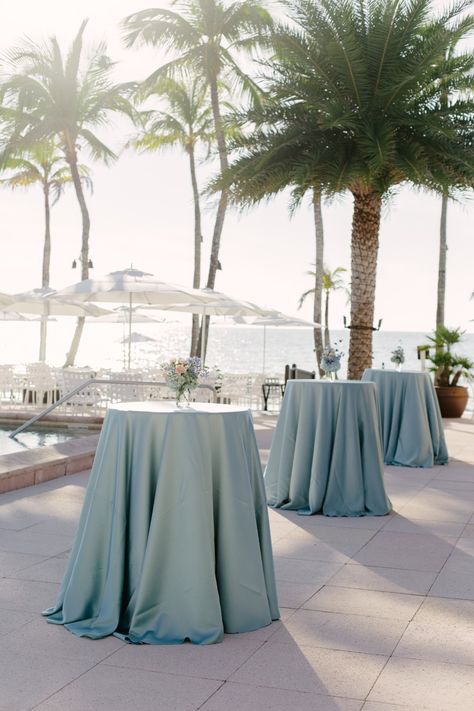 Poolside Cocktail Hour, Beach Wedding Ceremony Arch, Wedding Cocktail Tables, Wedding Ideas Beach, Cocktail Hour Decor, Wedding Ceremony Inspiration, Wedding In Puerto Rico, Wedding In Florida, Beach Wedding Ceremony