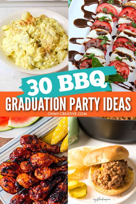 Bbq Large Group Food Ideas, Backyard Bbq Graduation Party Ideas, Graduation Bbq Ideas, Graduation Party Bbq Ideas, Bbq Graduation Party Ideas High Schools, Barbecue Graduation Party Ideas, Grad Bbq Party Ideas, Bbq Grad Party, Bbq Menu Ideas For A Crowd