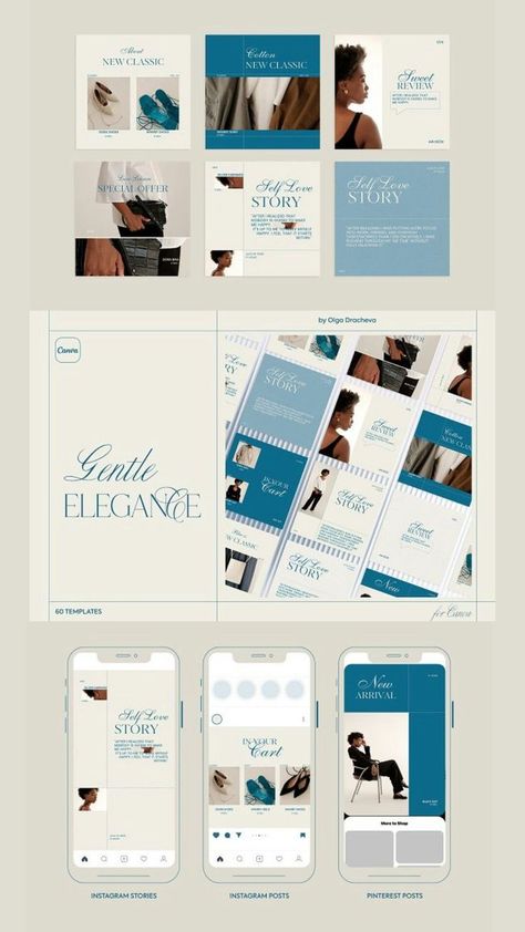 🧐 GENTLE ELEGANCE / Social Media Kit By Olg Store🗳#Photo_With_Text_Design #Aesthetic_Social_Media_Post #Elegant_Social_Media_Design #Fitness_Social_Media Editorial Instagram Templates, Elegant Social Media Post, Elegant Social Media Design, Photo With Text Design, Wellness Social Media, Pink Social Media, Social Media Templates Design, Canva Templates Instagram Post, Minimalist Template