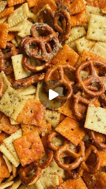 Brooke Carson on Instagram: "DILL PICKLE RANCH SNACK MIX 🥒
A new fun twist on the Ranch Snack Mix that everyone loves - Dill Pickle Ranch Snack Mix!!! This is the perfect snack recipe when you need something easy and quick that doesn’t require any refrigeration or prep work 👏🏼 A more seasoned, pickley version of the OG that is SO GOOD 🤤
INGREDIENTS:
- 10-12oz mini saltines OR oyster crackers – any bite sized plain, salty cracker 
- 12oz cheddar crackers - Cheez its or goldfish work great
- 12oz pretzels - smaller sized pretzels work best for this
- 3 packets of ranch seasoning (I used 2 classic & 1 spicy to add some heat)
- 2/3 cup neutral oil (canola oil, grapeseed oil, vegetable oil)
- 4 tbsp pickle juice
- 2 tbsp Trader Joe’s Seasoning in a Pickle OR a seasoning mix of 1.5 tbsp drie Dill Pickle Snack Mix Recipes, Ranch Snack Mix Recipes, Ranch Dill Snack Mix Recipes, Dill Ranch Chex Mix Recipes, Spiced Pretzels Ranch, Cheez It Snack Mix Recipe Ranch, Ranch Crackers, Pretzel Mix, Pickle Seasoning