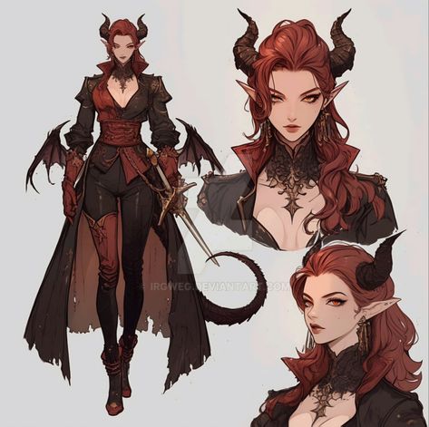 Dnd Tiefling Art, Tiefling Character Design, Female Tiefling Art, Tiefling Woman, Tiefling Female, Dnd Tiefling, Werewolf Drawing, Wings Drawing, Female Character Design