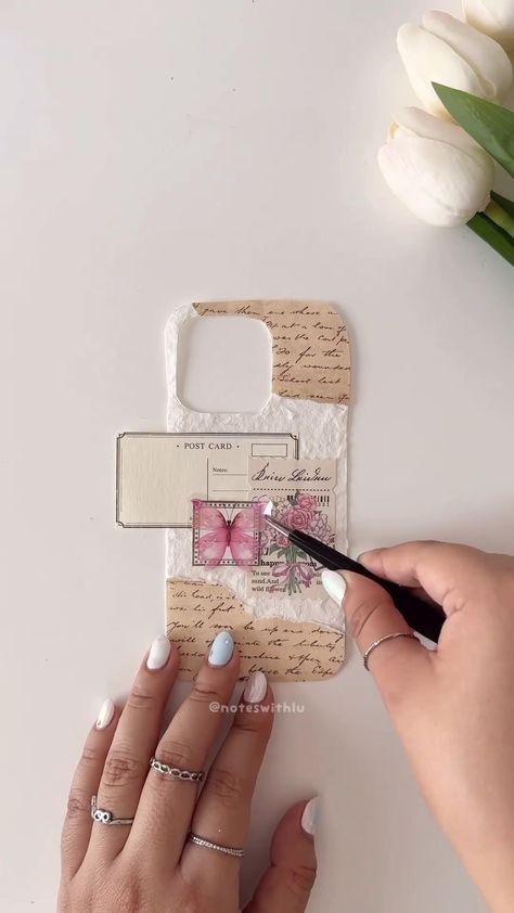 #phonecase #phonecase #aesthetic How To Customise Phone Cases, Diy Phonecase Aesthetic, Journaling Phone Case, Iphone Back Case Aesthetic, Iphone Back Cover Diy, How To Make Stickers For Phone Case, Aesthetic Iphone Case Ideas, Diy Phone Decor, How To Make Your Phone Case Aesthetic