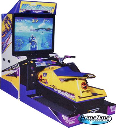 6)	In 1996, Sega released Wave Runner, an arcade game where you literally rode a ski and raced against other Jet-skis. Big ride-on arcades are always much cooler than little joysticks and buttons. The video game further validates the deep rooted awesomeness of personal watercraft. They are all about going fast and having fun. Jurassic Party Ideas, Man Cave Arcade, Arcade Console, Capas Samsung, Wave Runner, Arcade Game Room, Arcade Cabinet, Jukeboxes, Arcade Machine