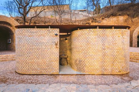 Lucy Chen, Pottery Village, Brick Room, Black Brick Wall, Public Toilet, Low Cost Housing, Pavilion Architecture, Brick Arch, Temporary Structures