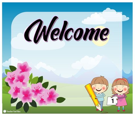 Classroom Welcome Banners to make your room more welcoming and child-friendly for the coming school year. Disclaimer:  If you are ... Classroom Posters Elementary, Attendance Register, Father's Day Cards Handmade, Classroom Bulletin Boards Elementary, Classroom Awards, Welcome Banners, Welcome To Class, Welcome Gif, Classroom Welcome