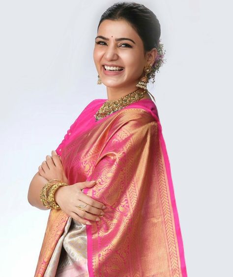 Samantha In Traditional, Bridal Reception Saree, Samantha Cute, Samantha Saree, Smile Pics, Samantha Latest, Bollywood Style Dress, Samantha In Saree, Samantha Akkineni