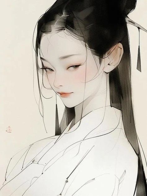 Anime Portrait Reference, Chinese Girl Drawing, Ancient China Art, متحف فني, Characters Aesthetic, Back At It Again, Anime Wall, Japon Illustration, Chinese Art Girl