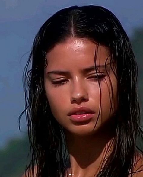 Vintage Adriana Lima Adriana Lima, Close Up, A Woman, Necklaces, Water, Hair