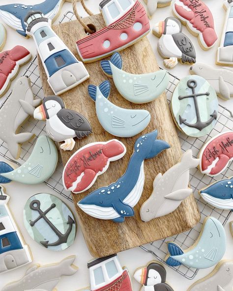 Boiled Cookies, Fish Cookies, Decorative Cookies, My Surroundings, Cookies Ideas, Sugar Cookie Icing, Cookie Business, Fondant Cookies, Nautical Baby Shower