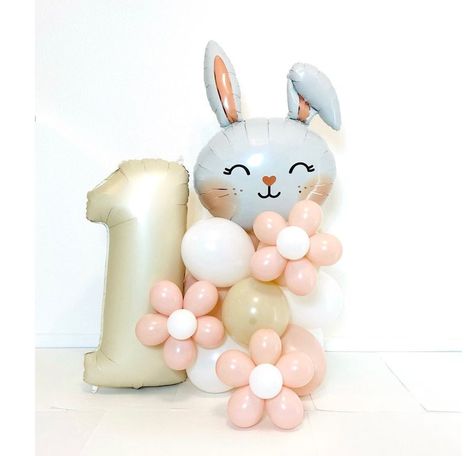 Some Bunny Is Two Birthday, Some Bunny Is Two, Carrot Banner, Bunny Balloon, Balloon Tower, Two Birthday, 1st Birthday Party Themes, Easter Carrots, Birthday Balloon Decorations