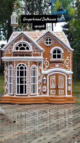 (1)gingerbread dollhouse｜TikTok Search Diy Gingerbread Dollhouse, Gingerbread Dollhouse Makeover, Dollhouse To Gingerbread House, Gingerbread Mansion Ideas, Faux Gingerbread House Diy, Dollhouse Gingerbread House, Gingerbread Dollhouse, Halloween Bricolage, Cardboard Gingerbread