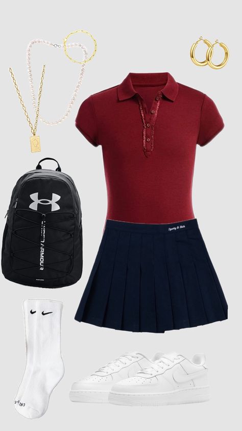 posting my uniform cuz I haven't posted a fit in a while #uniform #schooluniform #school #aesthetic #follow #fyp Private School Outfits, Uniform Tips, Uniform Outfits Ideas, School Uniform Pants, Uniform Outfits, Uniform School, School Uniform Outfits, School Fit, First Day Of School Outfit