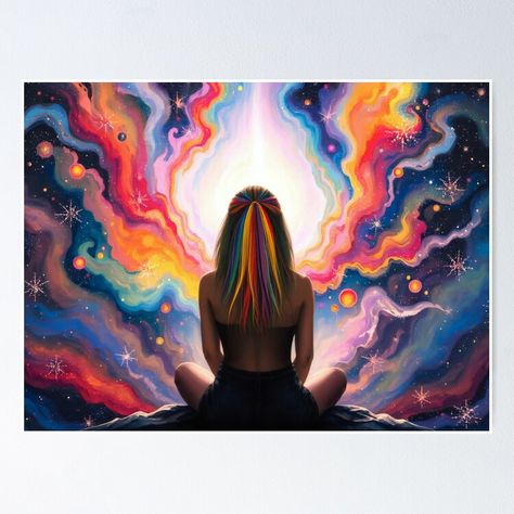 Get my art printed on awesome products. Support me at Redbubble #RBandME: https://www.redbubble.com/i/poster/Wisdom-and-Guidance-Spiritual-Awakening-Meditation-Cover-Higher-Consciousness-Acrylic-Painting-by-Arwen-Art/165520113.LVTDI?asc=u Healing Paintings Spiritual, Paintings Spiritual, Healing Paintings, Spiritual Paintings, Painting Poster, Higher Consciousness, Paint Party, Artsy Fartsy, Spiritual Awakening