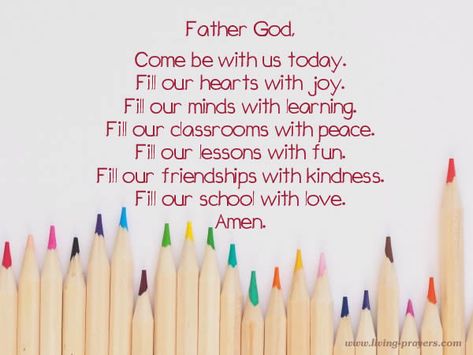 Prayer Before Class - Simple Short Classroom Prayers Before School Prayer For Kids, Prayers For Kindergarteners, Prayers For School Children, Prayers For Classroom, Prayer For Kindergarten Children, Prayers For Students And Teachers, Back To School Prayer Quotes, Back To School Prayers For Kids, Simple Prayers For Kids