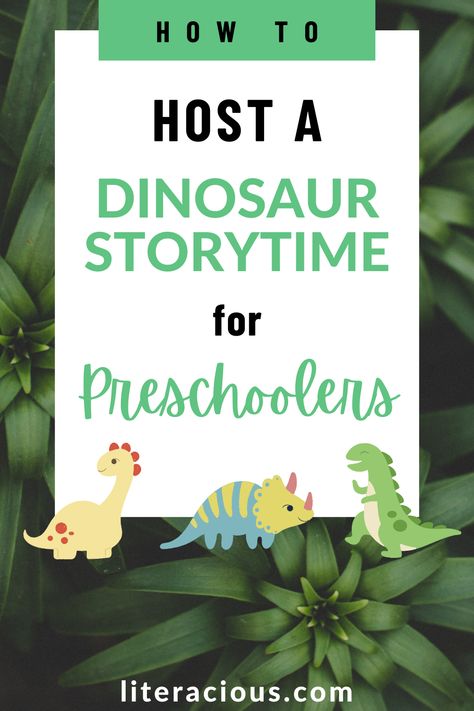 Library Crafts For Preschoolers, Dinosaur Gross Motor Activities, Dinovember At The Library, Dinosaur School Theme, Volcano Preschool, Dinosaur Storytime, Dinosaur Rhymes, Puppet Show For Kids, Sensory Storytime