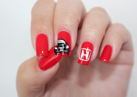 Red Honda nails Honda Nails, April Nails, Nails Red, Red Door, Red Nails, Simple Nails, Nail Design, Makeup Nails, Nail Ideas