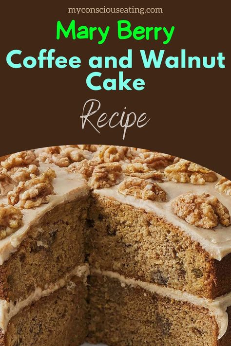 Coffee and walnut cake on a plate Christmas Desert Recipes, Cake Ingredients List, Coffee Walnut Cake, Walnut Cake Recipe, Coffee Icing, Coffee And Walnut Cake, Deserts Easy, Walnut Cake, Chocolate Dipped Strawberries