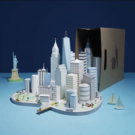 Jet Blue Airlines, Large Photography, Work In New York, Paper City, Illustration Animation, Low Poly Art, Creative Content, Miniature House, Environment Concept Art