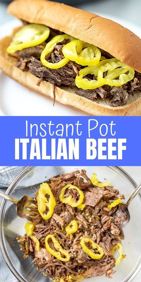 Instant Pot Italian Beef, Italian Beef Recipe, Italian Beef Sandwich, Instant Pot Italian, Italian Beef Recipes, Italian Beef Sandwiches, Healthy Italian, Italian Beef, Paleo Beef