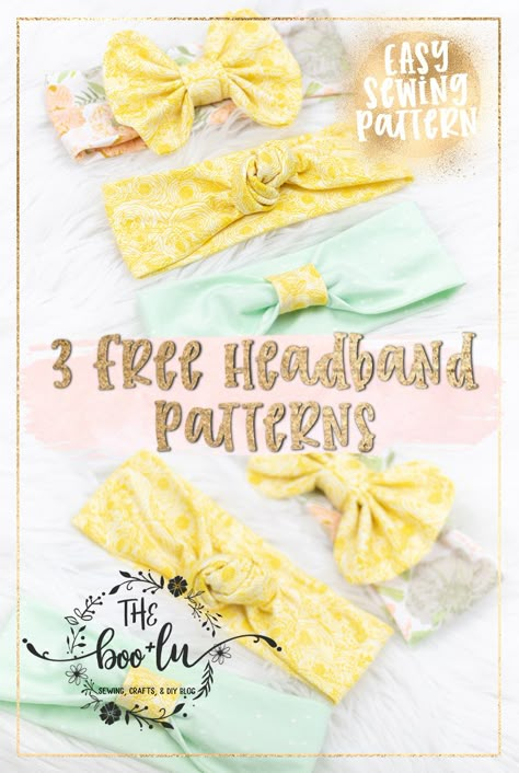 3 FREE Adorable and Easy Headband Patterns Free Headband Patterns, Diy Baby Bows Headbands, Diy Baby Bows, Diy Baby Headbands, Child Free, Simple Headbands, Headband Tutorial, Baby Shower Gift Idea, Diy Baby Gifts