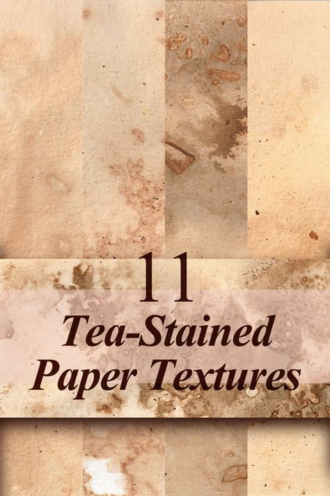 Stained Paper Texture, Paper Texture Pack, Background Paper Free, Free Paper Texture, Stained Paper, Mini Art Journal, Tea Stained Paper, Vintage Banner, Graphic Design Ideas