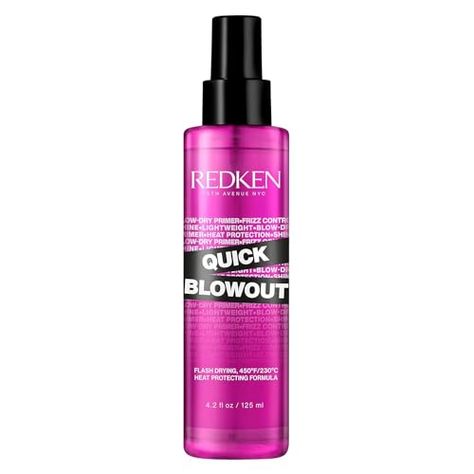 Redken Quick Blowout Heat Protection Spray | Blow Dry Primer to Reduce Styling Time | Smooths & Adds Shine | Lightweight Blowdry Heat Protectant Spray for Hair | For All Hair Types Heat Protection Spray, Primer Spray, Heat Protectant Spray, Protection Spray, Dry Heat, Heat Protectant, Frizz Control, Aftershave, Heat Styling Products