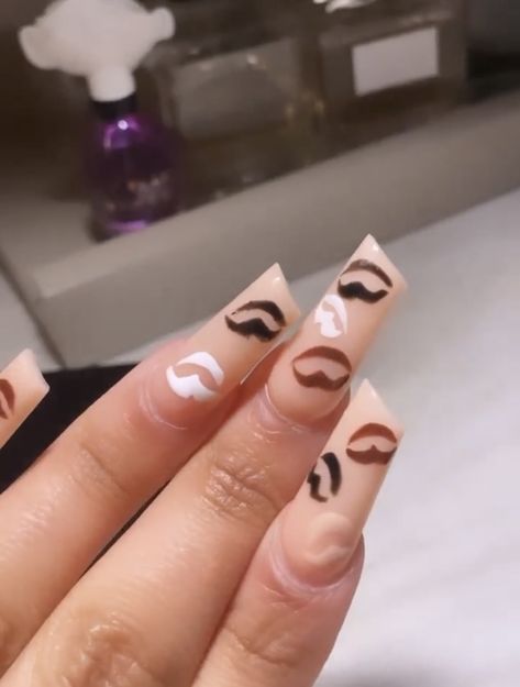 Lipstick Shaped Nails Acrylic Designs, Lipstick Nails Shape Design, Lipstick Shaped Nails Acrylic, Nails Lipstick Shape, Lips Nails Designs, Lipstick Nail Shape, Lipstick Shaped Nails, Lipstick Shape Nails, Lipstick Nails Design