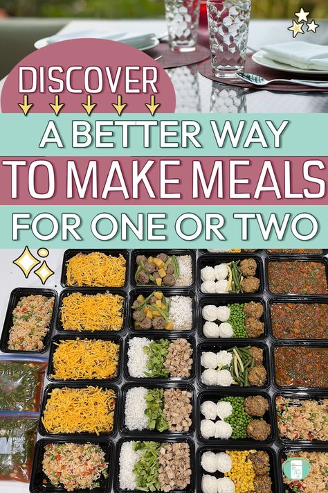 more than a dozen single serve meals in prep containers How To Freeze Meals Properly, Precooked Freezer Meals Make Ahead, Meals That Can Be Frozen And Reheated, Freezer Meals For 1, Individual Freezer Meals For One, Single Serve Freezer Meals, Single Serving Freezer Meals, Easy Meals For One Person, Freezer Meals For One