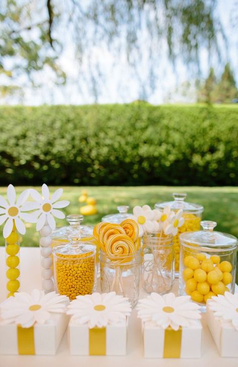 baby shower ideas, birthday party ideas, Candy, chevron napkins, cupcakes, daisy, daisy candy bowls, daisy streamers, daisy umbrella, Darcy Miller, gumballs, lollipops, martha stewart weddings, OpenSky, outdoor party ideas, Polka Dots, summer daisy party, summer party ideas, tent, WEdding Marketing Expert, Wedding PR, Wedding Public Relations, Yellow Yellow Birthday Parties, Daisy Baby Shower, Candy Stand, Daisy Party, Yellow Candy, Sunshine Baby Showers, Yellow Party, Yellow Birthday, Daisy Wedding