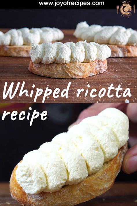 Indulge in the creamy and luxurious texture of Whipped Ricotta, an easy yet elegant spread that’s perfect for elevating any meal or snack. This versatile recipe blends ricotta cheese to a smooth, airy consistency, ideal for spreading on toast, pairing with fruits, or serving as a dip. It’s a simple, delightful treat that’s sure to impress. Ricotta Cheese Desserts, Ricotta Recipes Dessert, Whipped Ricotta Recipe, Ricotta Dessert, Ricotta Recipe, Ricotta Cheese Recipes, Ricotta Toast, Whipped Ricotta, Cheese Toast