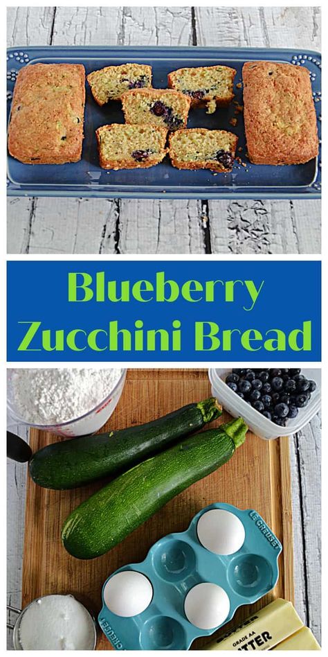 Sweet blueberry take this zucchini bread to a whole other level. #zucchini #blueberries #bread | Quick Bread Recipes | Blueberry Recipes | Zucchini Recipes | Bread Recipes | Farmer's Market Recipes Bread Recipes Blueberry, Zucchini Recipes Bread, Bread Blueberry, Blueberry Zucchini Bread, Blueberry Zucchini, Zucchini Loaf, Bread Quick, Savory Bread Recipe, Recipes Zucchini