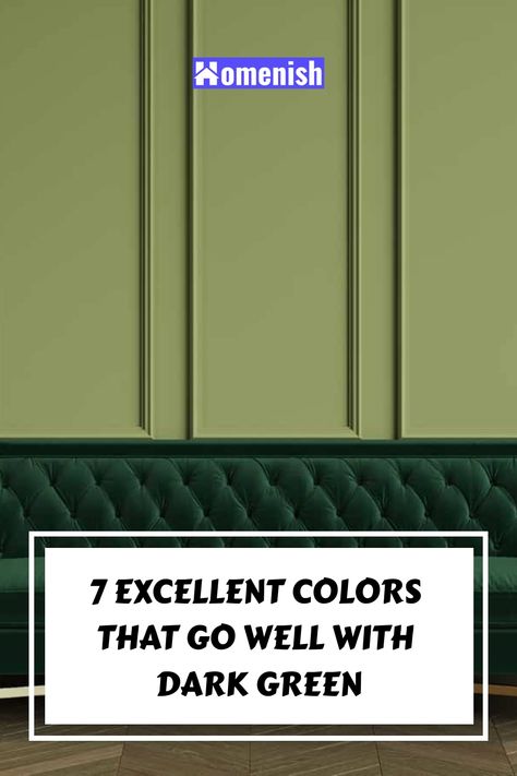 Dark green is a huge trend in interior design right now, which keeps going from strength to strength. One of the reasons why dark green has longevity and is taking center stage on the interior scene for longer than you might expect is because it can actually be used as a neutral. Here we look at how to use this popular color in your interior space and which colors to pair it with. Dark Green Colour Combination, Dark Green Combination, Work Nook, Dark Green Towels, Dark Green Rooms, Gray Tile Backsplash, Dark Green Living Room, Dark Green Bathrooms, Dark Green Kitchen