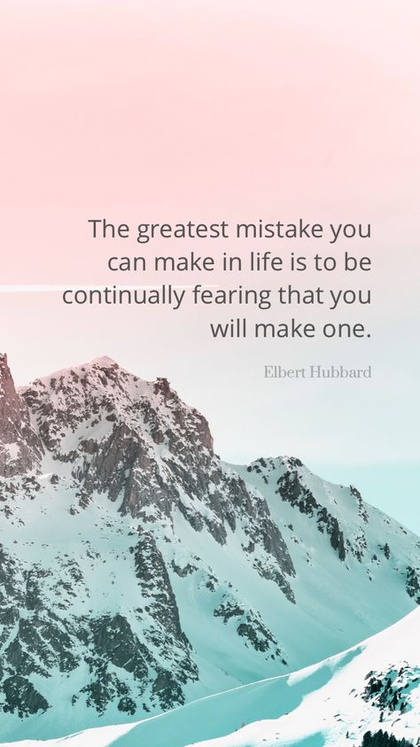 The greatest mistake you can make in life is to be continually fearing that you will make one. —Elbert Hubbard via @dailyqotdapp #dailyqotdapp Elbert Hubbard, Daily Quote, Uplifting Quotes, Making Mistakes, Always Remember, Daily Quotes, Daily Dose, Words Of Wisdom, Life Is