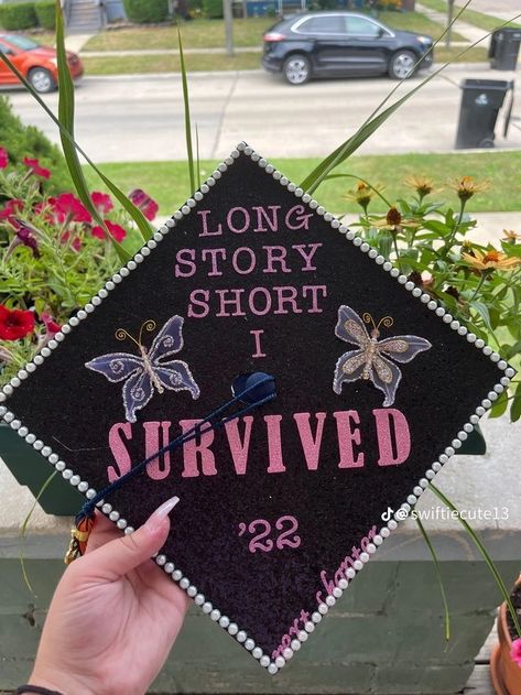 Graduation Cap Designs Book Quotes, Legal Studies Graduation Cap, College Grad Cap Ideas Funny, Inside Out Graduation Cap, Mcr Graduation Cap, Disney Senior Quotes, Decorated Graduation Caps, Asu Graduation, Air Force Graduation