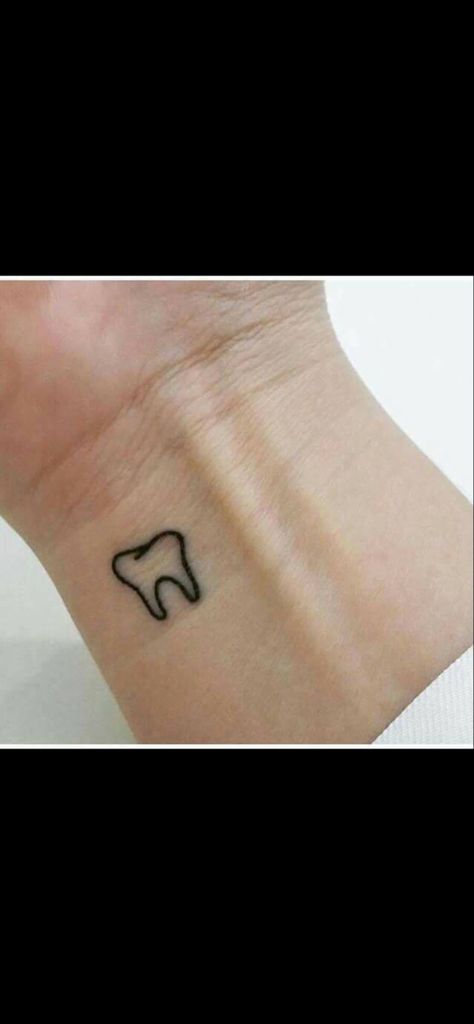 Dental Tattoo Ideas Dentists, Dental Tattoo, Tattoo Chart, Tiny Foot Tattoos, Cute Foot Tattoos, Tooth Tattoo, Artsy Tattoos, Crystal Tattoo, Sharpie Tattoos