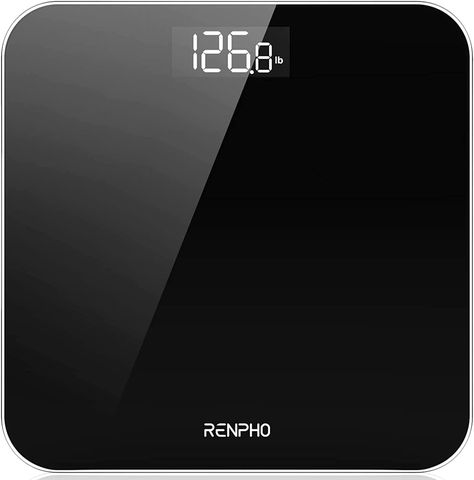 The RENPHO Digital Bathroom Scale is a high-precision weighing machine that accurately measures body weight. With LED display and step-on technology, it's easy to use and comes in a sleek black design. Body Weight Scale, Bathroom Scales, Body Scale, Body Fat Scale, Weight Measurement, Smart Scale, Weight Machine, Electronic Scale, Corner Design