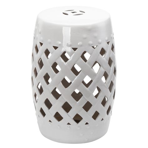 Outsunny 13" Ceramic Indoor Outdoor Lattice Garden Stool - Walmart.com - Walmart.com Lattice Garden, Round Coffee Table Living Room, Garden Stools, Ceramic Garden Stools, Ceramic Stool, Drum Coffee Table, Ceramic Garden, Stool Wood, Patio Side Table