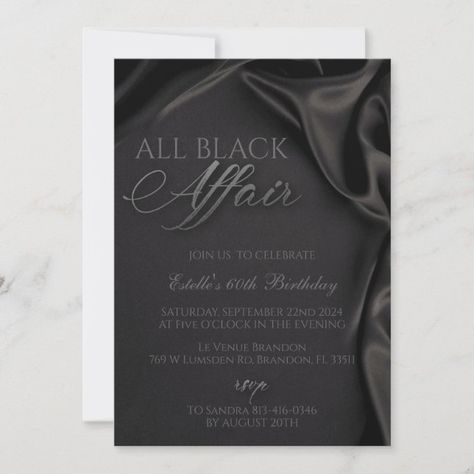 Create your own Invitation | Zazzle All Black Affair, Black Tie Formal, Black Invitation, Black Tie Affair, Create Your Own Invitations, Formal Attire, Sweet Sixteen, 30th Birthday, 40th Birthday