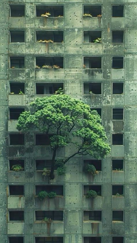 Eco Brutalism, Apocalypse Landscape, Dystopian Aesthetic, Abandoned City, Post Apocalyptic Art, Apocalypse Aesthetic, Amoled Wallpapers, Apocalypse Art, Tumblr Backgrounds