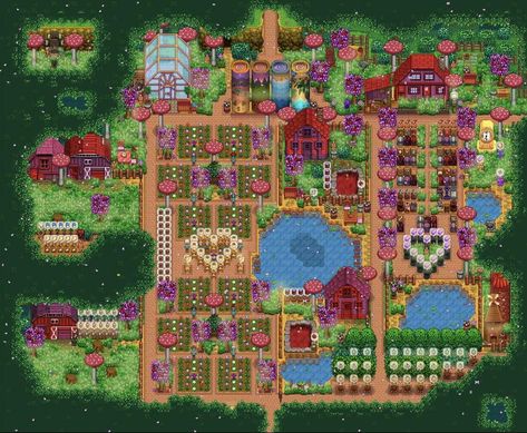 r/StardewValley on Twitter: "HAPPY VALENTINES DAY! ❤️💗 Vanilla Valentine’s Day Perfection Farm (Done on Switch). posted by u/Birdee72. Post url: https://t.co/miSKqkikCe #StardewValley #Stardew https://t.co/DiOcIstwLL" / Twitter Stardew Farms, Stardew Valley Layout, Stardew Valley Tips, Stardew Valley Farms, Farm Plans, Farm Layout, Farm Projects, Forest Hill, Farm Tour