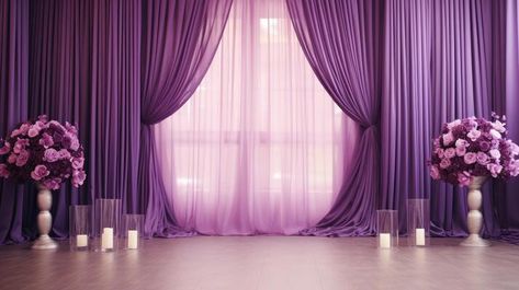 Stunning flowered wedding backdrop, generative AI 26313502 Stock Photo at Vecteezy Wedding Backdrop Purple, Purple Wedding Decorations, Studio Backdrops Backgrounds, Wedding Decoration Ideas, Studio Backdrops, Wedding People, Heart Tree, Backdrops Backgrounds, Purple Background