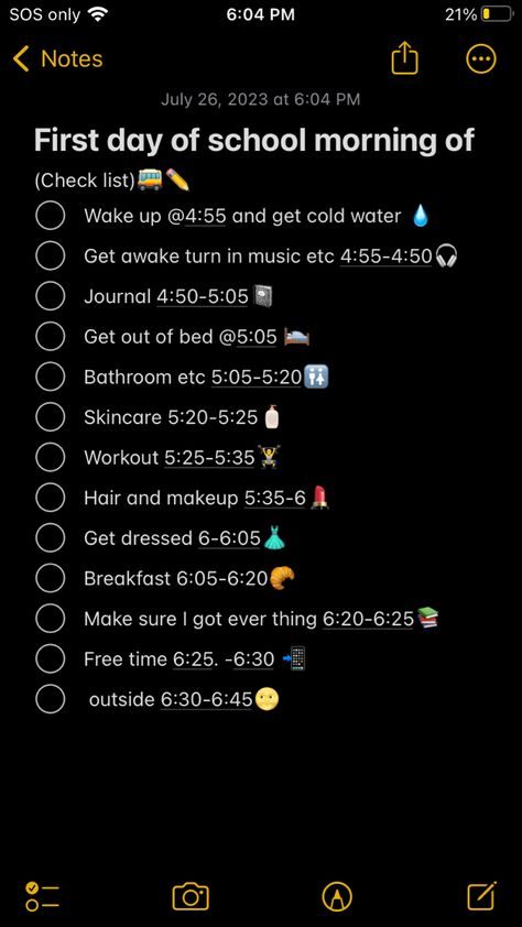 First Day Of School Schedule, First Day Of School Morning, Morning Schedule, Middle School Hacks, School Schedule, Getting Out Of Bed, School Hacks, First Day Of School, First Day