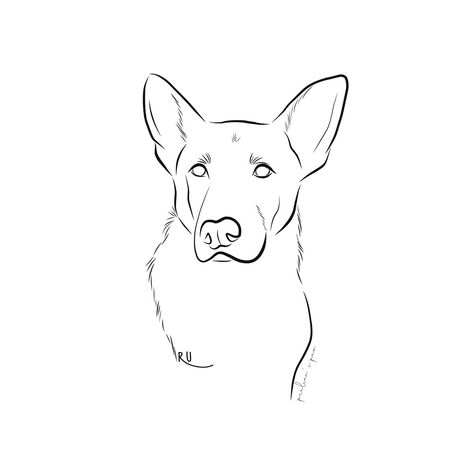 German Shepherd Ear Tattoo, German Shepherd Tattoo Outline, German Shepherd Outline, German Shepherd Drawing, German Shepherd Ears, German Shepherd Tattoo, Animal Sketches Easy, Pet Tattoo Ideas, Ear Outline