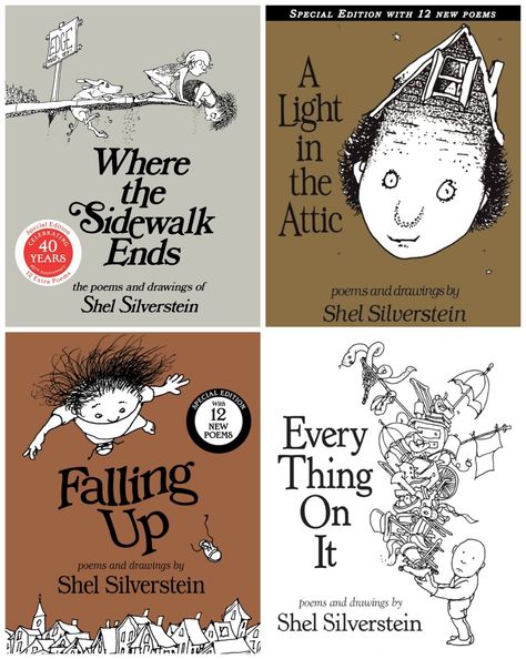 Silverstein Poems, Shel Silverstein Books, Poetry Classic, Shel Silverstein Poems, Poetry Tea, Poetry Tea Time, Books Knowledge, Classic Poetry, Where The Sidewalk Ends