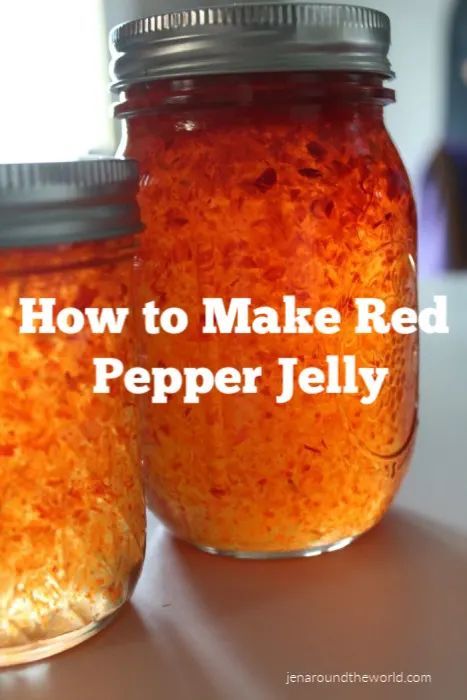 Do you have an over abundance of peppers growing in your garden right now? Check out this super easy recipe for making your own Red Pepper Jelly! It goes great on wheat crackers when poured over cream cheese. Roasted Red Pepper Jelly Recipe, Red Pepper Jelly Recipe No Pectin, Red Pepper Jelly Recipe Easy, Red Pepper Jam Recipe, Easy Red Pepper Jelly, Pepper Jelly Recipe Without Canning, Red Pepper Jelly Recipe Canning, Hot Red Pepper Jelly Recipe, Best Pepper Jelly Recipe