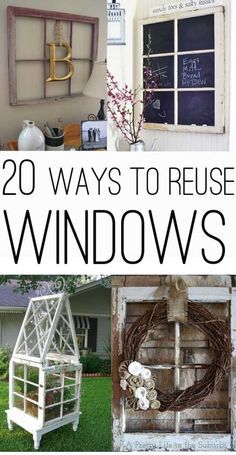 Got some old windows? Here are 20 great ideas to put them to good use with a collection of 20 ways to use old windows! Refurbished Old Windows, 12 Pane Window Ideas, Window Pane Ideas Wall Decor Living Room, Old Window Projects Farmhouse, Old Windows Repurposed Decor, Window Pane Ideas Wall Decor, Decorating With Old Windows, Old Window Ideas, Windows Repurposed