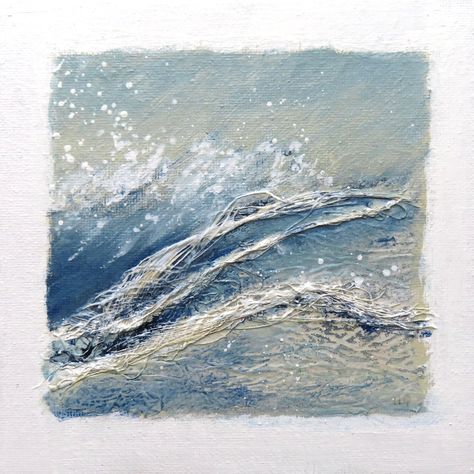 Hot! Hot! Hot! I am dreaming of the cooling waves today and the feel of salty spray on my face. Available in my Folksy store, link in the linktree in my bio. The Summer show on Folksy is looking so beautiful and the Summer selling show has now opened with even more great items to peruse and choose from - well worth a visit. #mixedmedia #collage #newwork #wave #surf #splash #coast #coastal #coastalart #coastalartist #eveningbeach #seainspired #sunsetandsea #eveningwalk #bytheshore #folksy #... Land And Sea Art, Ocean Textiles, Textiles Inspiration, Picture On Canvas, Mixed Media Texture, Wave Surf, Wave Spray, Collage Elements, Mini Project