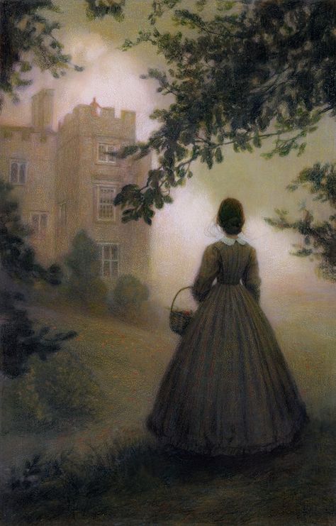 Vintage Fantasy Aesthetic, Audrey Benjaminsen, Foredge Painting, Gothic Art Victorian, Audrey Aesthetic, Witchy Inspiration, The Turn Of The Screw, Victorian Ghost, Brontë Sisters