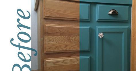 Diy Bathroom Cabinet, All In One Paint, Bathroom Cabinet Makeover, Bathroom Cabinets Diy, Room Vanity, Zen Bathroom, Diy Bathroom Vanity, Deep Turquoise, Diy Vanity