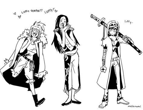 Genderbend Boa Hancock, Trafalgar Law Reference, Genderbent Boa Hancock, Law Genderbend One Piece, Genderbent Luffy, Fem Luffy X Law, Luffy X Bartolomeo, One Piece Yonko, One Piece Genderbend